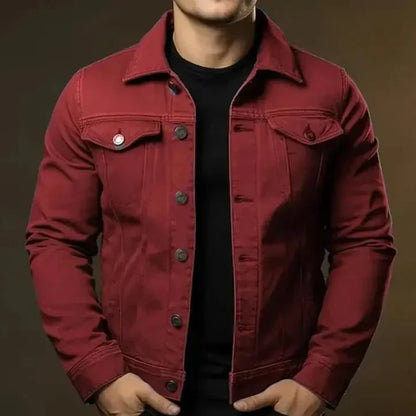 Men's Long Sleeve Spring Jacket | Lightweight Fabric | Collared Zip-Up | Smart Casual Outerwear | Steven & Levon
