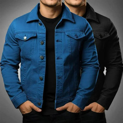 Men's Long Sleeve Spring Jacket | Lightweight Fabric | Collared Zip-Up | Smart Casual Outerwear | Steven & Levon