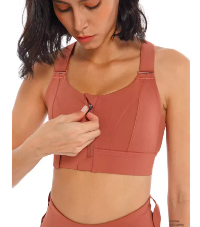 Adjustable Zip Sports Bra | Women's High Support Activewear | Front Zip | Steven & Levon