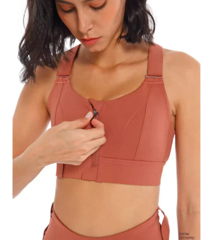 Adjustable Zip Sports Bra | Women's High Support Activewear | Front Zip | Steven & Levon