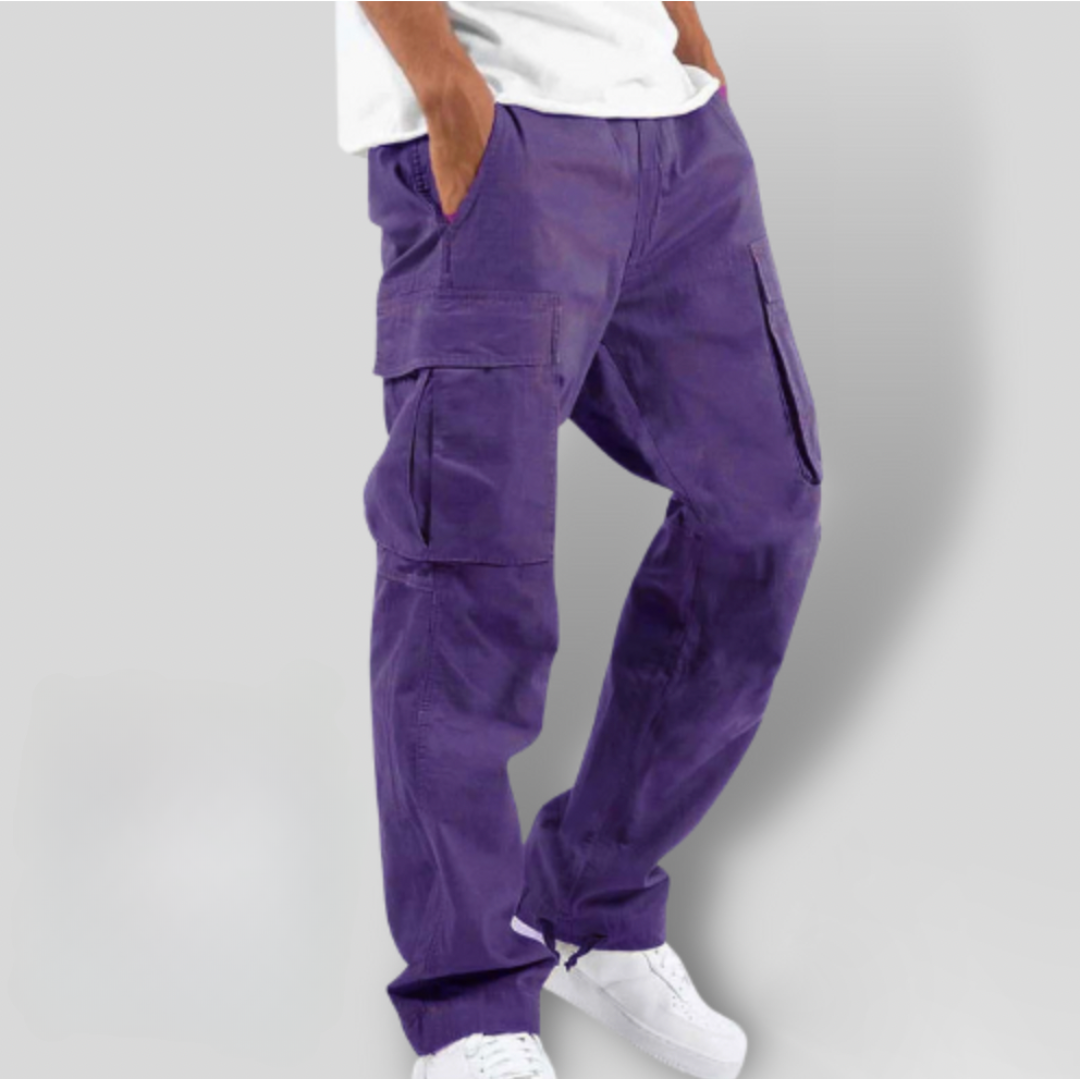 Men’s Cargo Pants | Loose Fit | Straight Leg Utility Pockets | Casual Streetwear | Steven & Levon