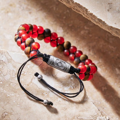 Jasper Stack Bead Bracelet | Men | Natural Jasper & Tiger’s Eye | Adjustable Stackable Bracelet | Steven & Levon