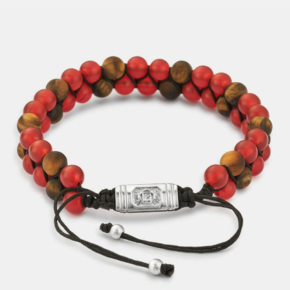 Jasper Stack Bead Bracelet | Men | Natural Jasper & Tiger’s Eye | Adjustable Stackable Bracelet | Steven & Levon