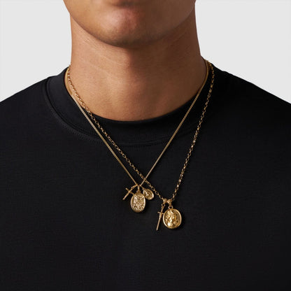 Gold Pendant Set | Unisex | Stainless Steel | Customisable Jewellery | Layered Necklace Set | Steven & Levon