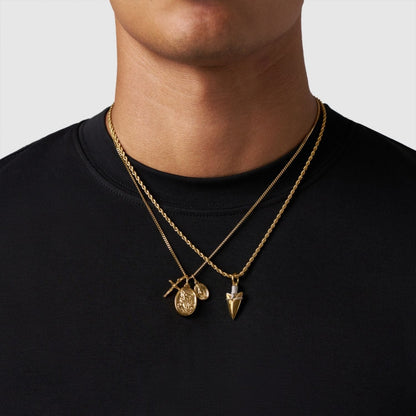 Gold Pendant Set | Unisex | Stainless Steel | Customisable Jewellery | Layered Necklace Set | Steven & Levon