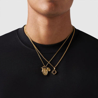Gold Pendant Set | Unisex | Stainless Steel | Customisable Jewellery | Layered Necklace Set | Steven & Levon