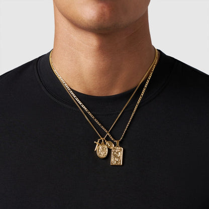 Gold Pendant Set | Unisex | Stainless Steel | Customisable Jewellery | Layered Necklace Set | Steven & Levon