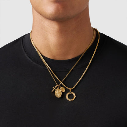Gold Pendant Set | Unisex | Stainless Steel | Customisable Jewellery | Layered Necklace Set | Steven & Levon