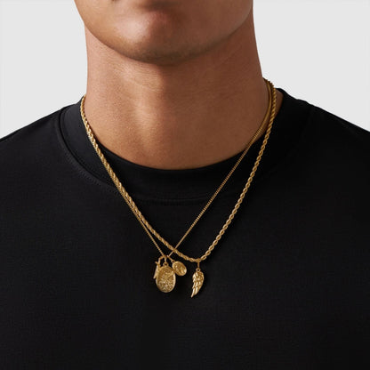 Gold Pendant Set | Unisex | Stainless Steel | Customisable Jewellery | Layered Necklace Set | Steven & Levon