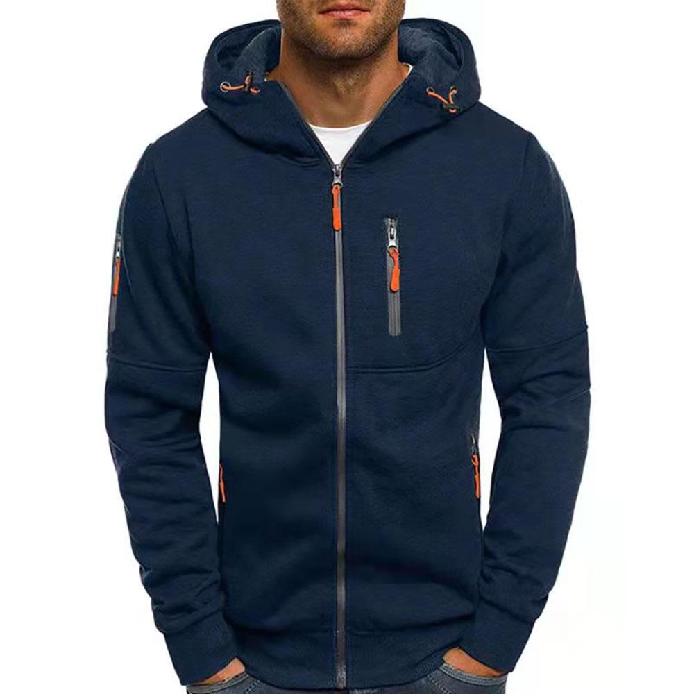 Zip-Up Hoodie | Men's Hoodie | Cotton Blend | Drawstring Hood & Multiple Zipper Pockets | Steven & Levon