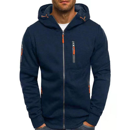 Zip-Up Hoodie | Men's Hoodie | Cotton Blend | Drawstring Hood & Multiple Zipper Pockets | Steven & Levon