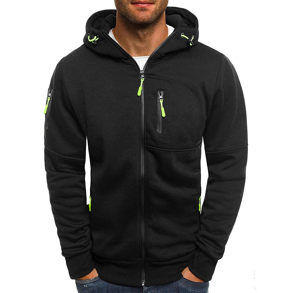 Zip-Up Hoodie | Men's Hoodie | Cotton Blend | Drawstring Hood & Multiple Zipper Pockets | Steven & Levon
