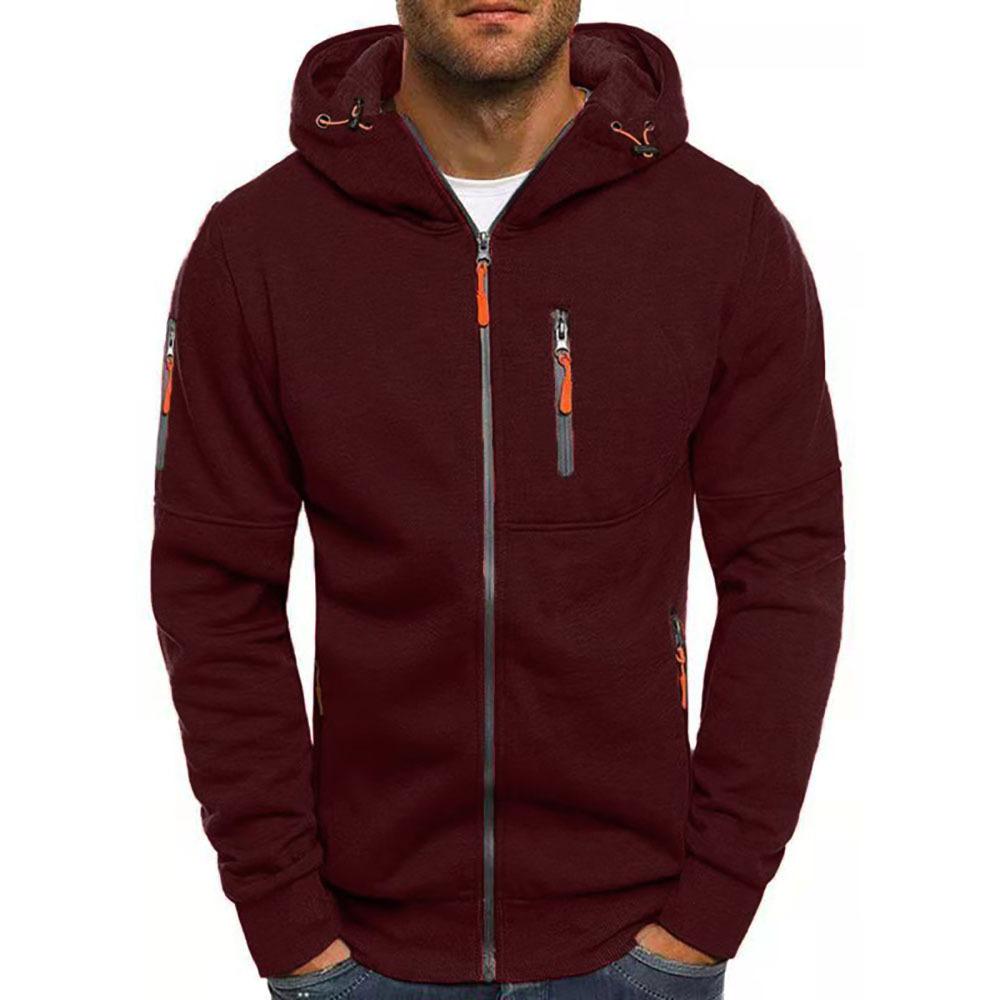 Zip-Up Hoodie | Men's Hoodie | Cotton Blend | Drawstring Hood & Multiple Zipper Pockets | Steven & Levon