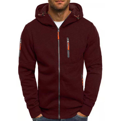 Zip-Up Hoodie | Men's Hoodie | Cotton Blend | Drawstring Hood & Multiple Zipper Pockets | Steven & Levon