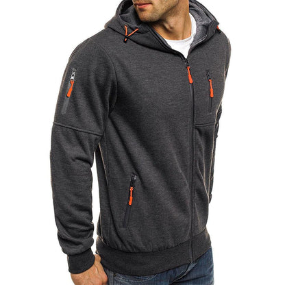 Zip-Up Hoodie | Men's Hoodie | Cotton Blend | Drawstring Hood & Multiple Zipper Pockets | Steven & Levon