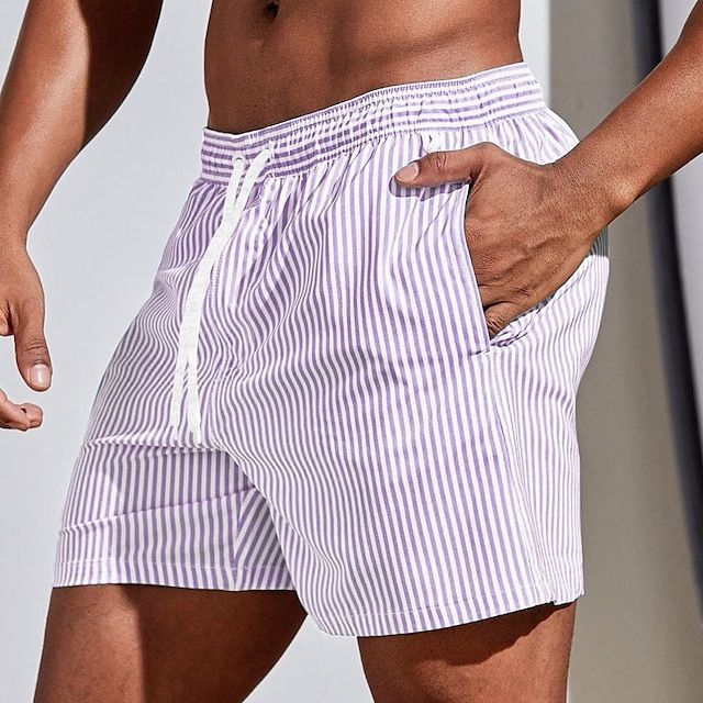 Striped Quick Dry Swim Shorts | Men | Lightweight Beachwear | Fast Dry Comfort | Steven & Levon
