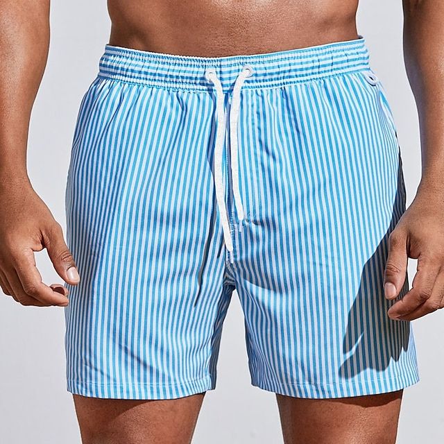Striped Quick Dry Swim Shorts | Men | Lightweight Beachwear | Fast Dry Comfort | Steven & Levon