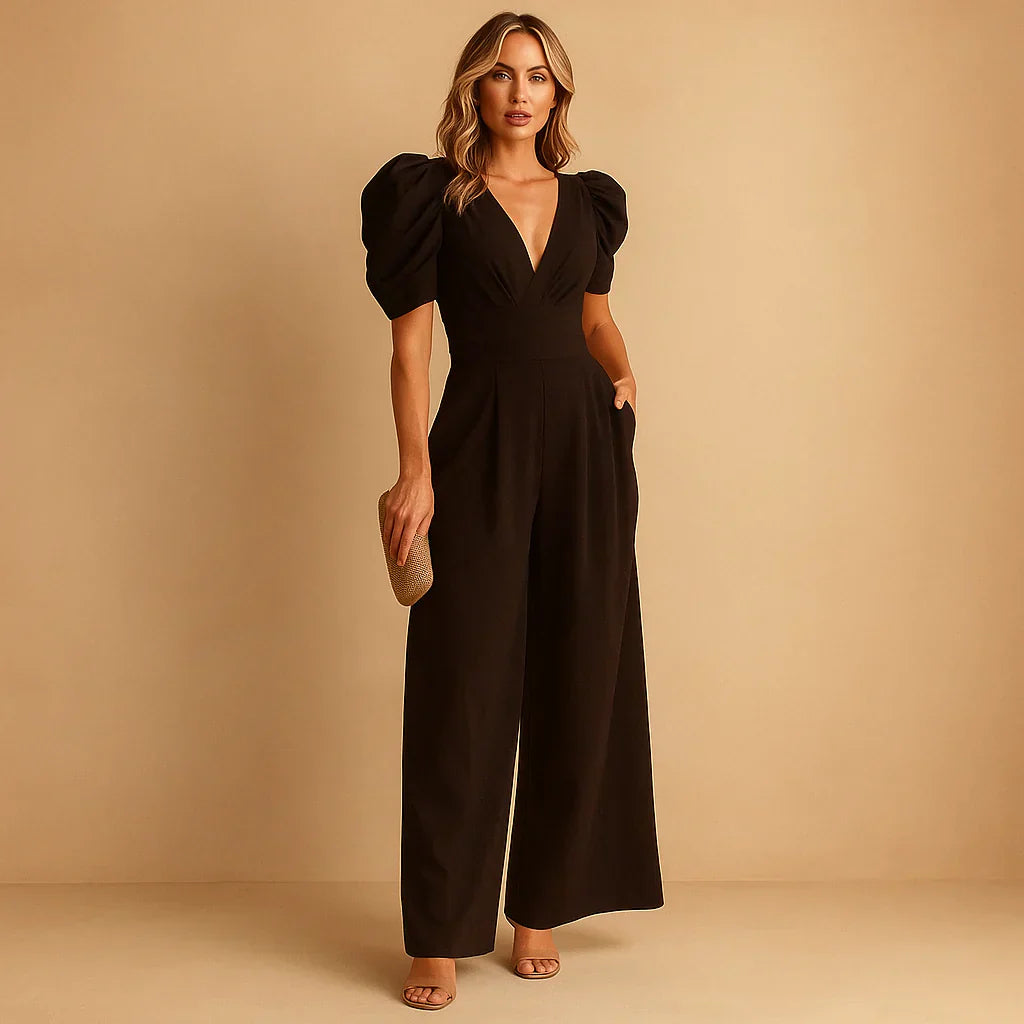 Women's Maxi Jumpsuit | Polyester Blend | Wide Leg | Formal & Evening Wear | Steven & Levon