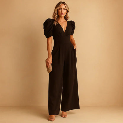 Women's Maxi Jumpsuit | Polyester Blend | Wide Leg | Formal & Evening Wear | Steven & Levon