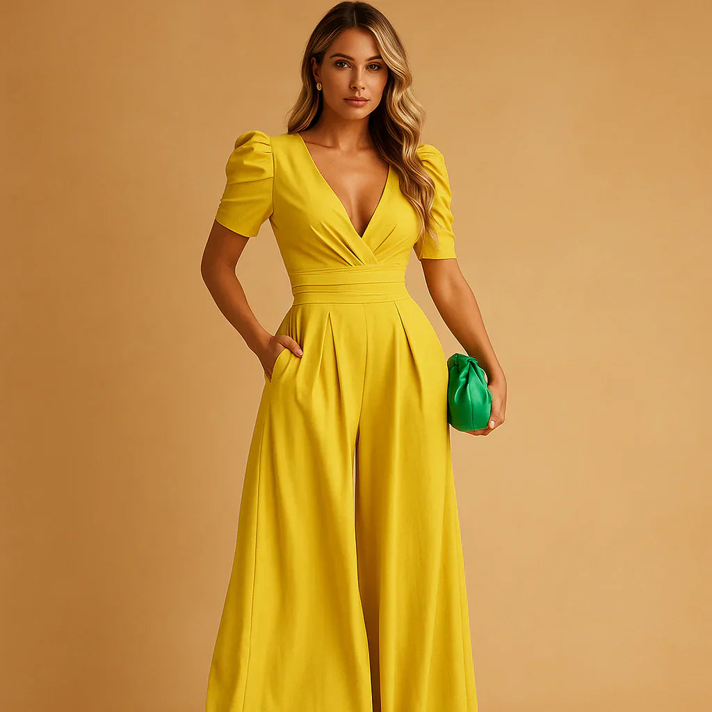 Women's Maxi Jumpsuit | Polyester Blend | Wide Leg | Formal & Evening Wear | Steven & Levon