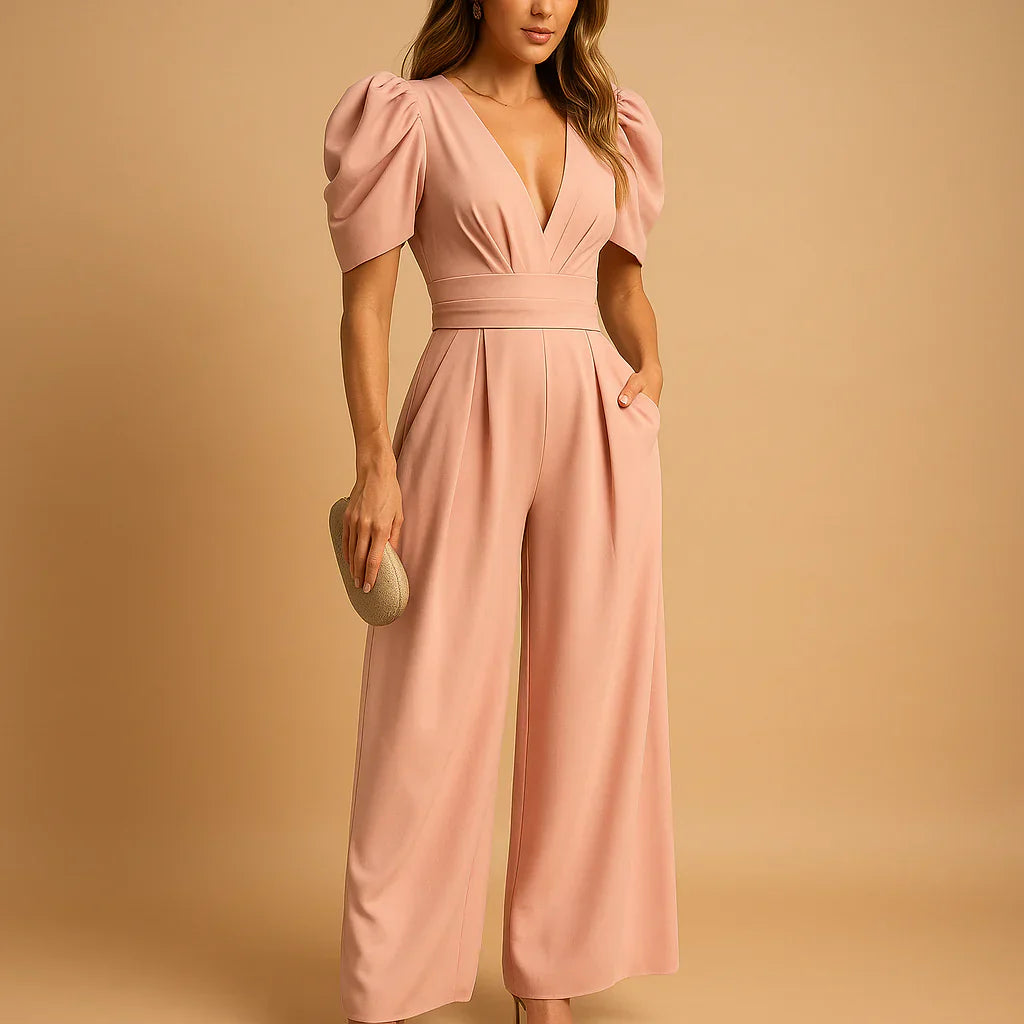 Women's Maxi Jumpsuit | Polyester Blend | Wide Leg | Formal & Evening Wear | Steven & Levon