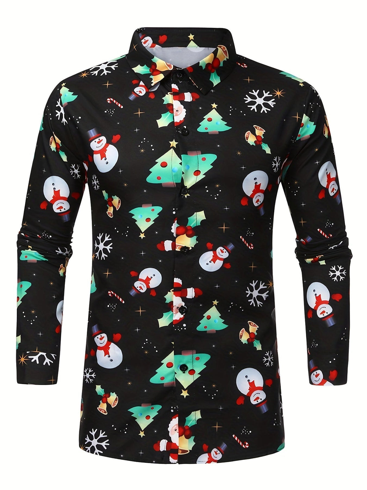 Festive Christmas Shirt | Men's Stand Collar | Button Detail | Holiday Style | Steven & Levon