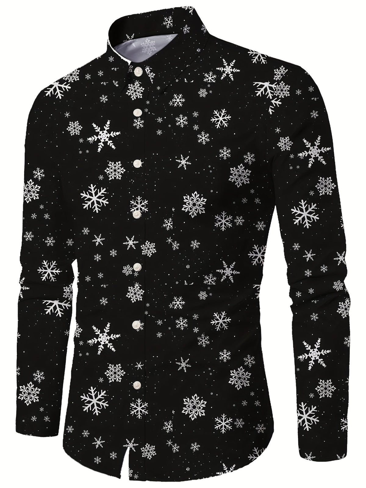 Festive Christmas Shirt | Men's Stand Collar | Button Detail | Holiday Style | Steven & Levon