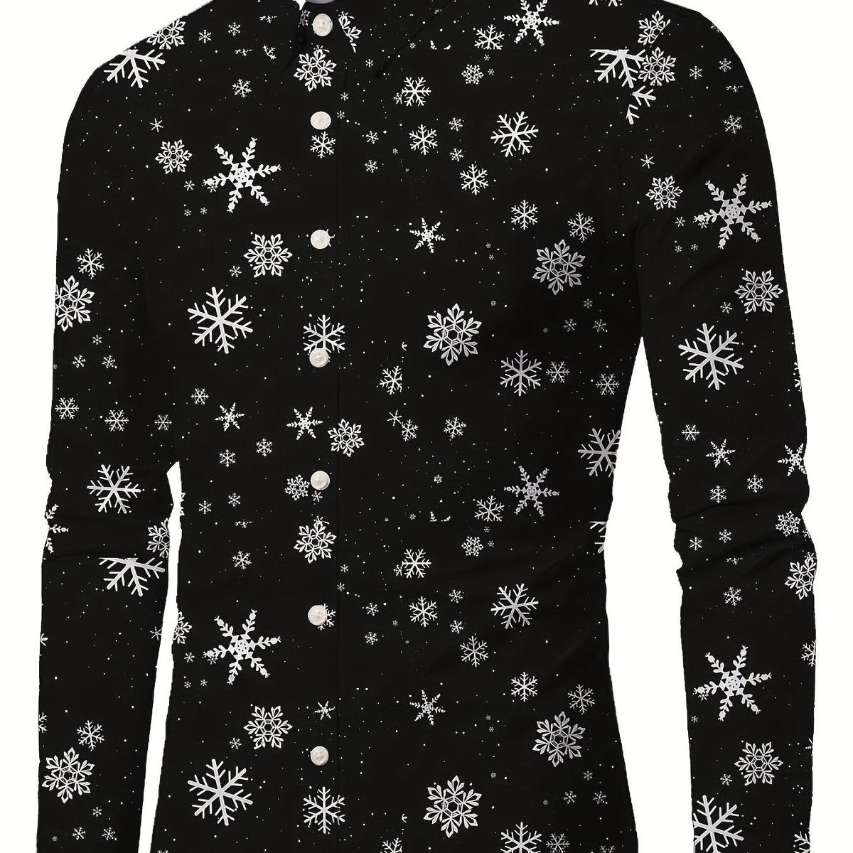 Festive Christmas Shirt | Men's Stand Collar | Button Detail | Holiday Style | Steven & Levon