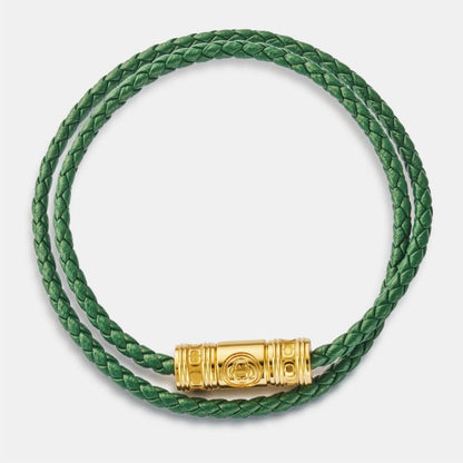 Green Leather Wrap Bracelet | Men | Leather | Double Wrap Bracelet | Steven & Levon