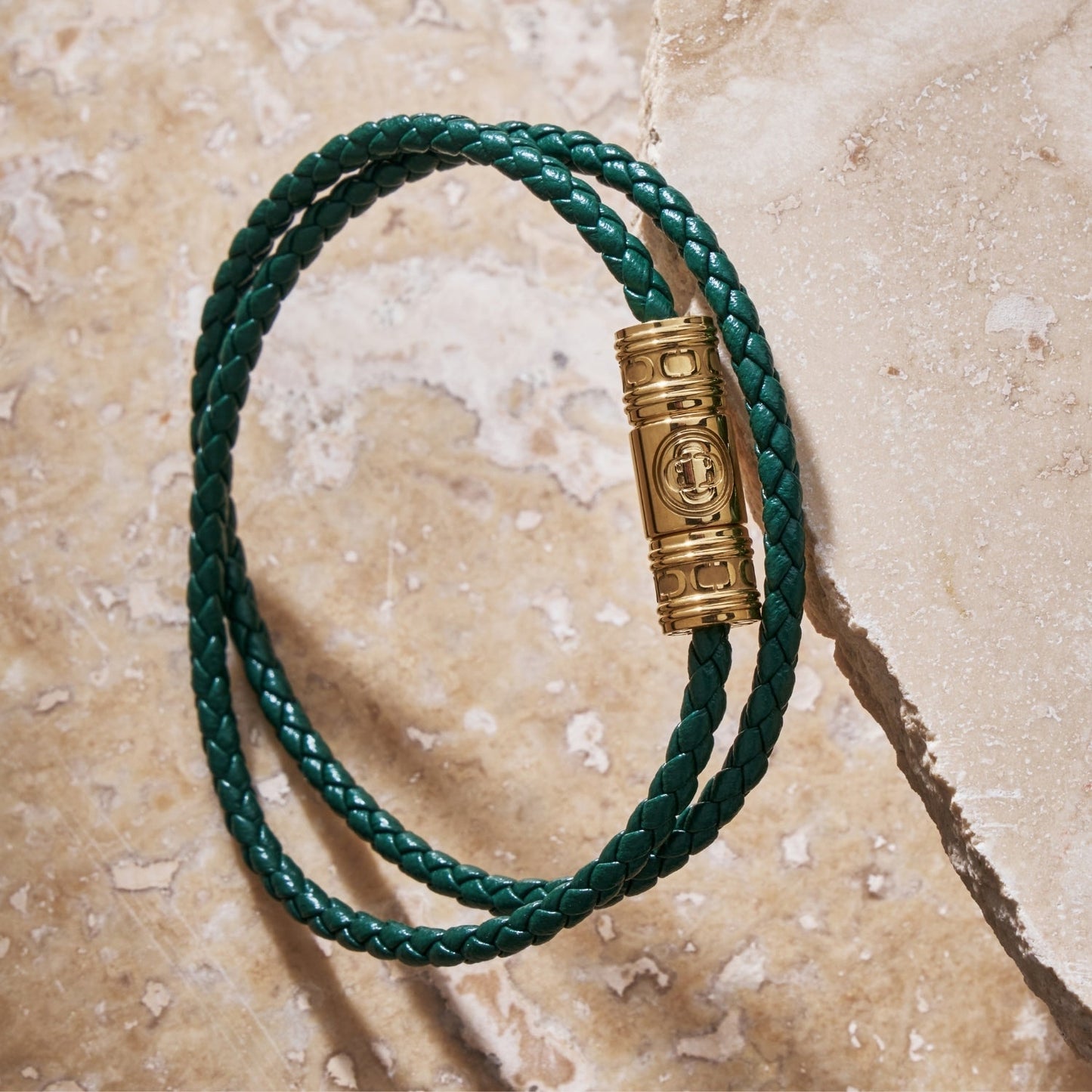 Green Leather Wrap Bracelet | Men | Leather | Double Wrap Bracelet | Steven & Levon