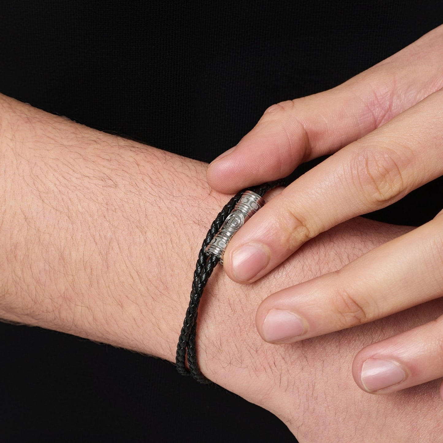 Black Leather Wrap Bracelet | Men | Leather | Double Wrap Bracelet | Steven & Levon