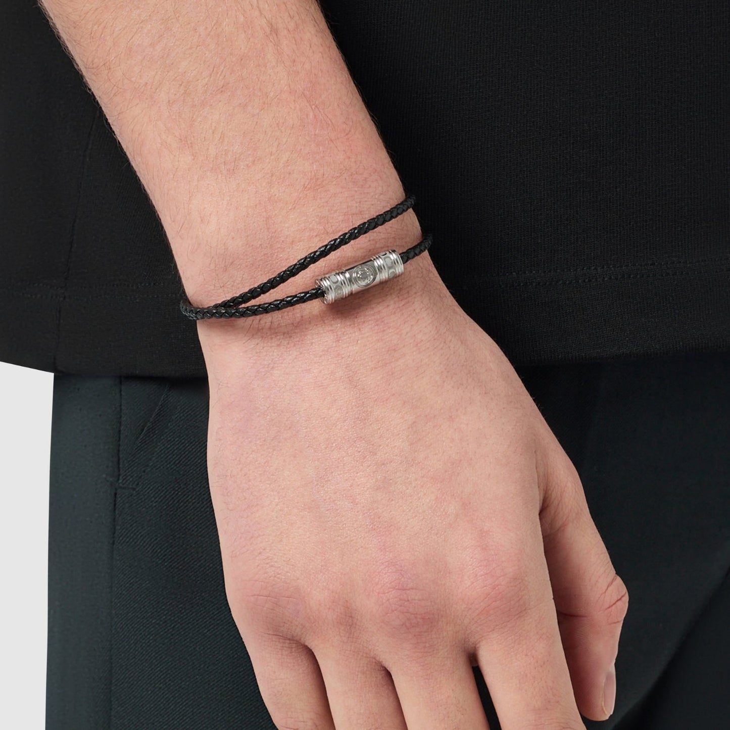 Black Leather Wrap Bracelet | Men | Leather | Double Wrap Bracelet | Steven & Levon