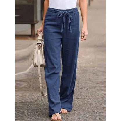 Linen Wide Leg Palazzo Trousers | Women | Drawstring Waist | Lightweight Summer Pants | Steven & Levon