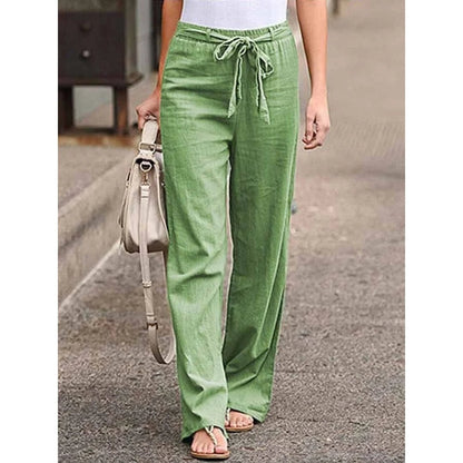 Linen Wide Leg Palazzo Trousers | Women | Drawstring Waist | Lightweight Summer Pants | Steven & Levon