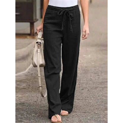 Linen Wide Leg Palazzo Trousers | Women | Drawstring Waist | Lightweight Summer Pants | Steven & Levon