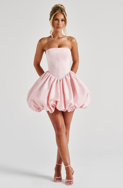 Puff Ball Mini Dress | Strapless Dress | Women | Polyester Blend | Steven & Levon