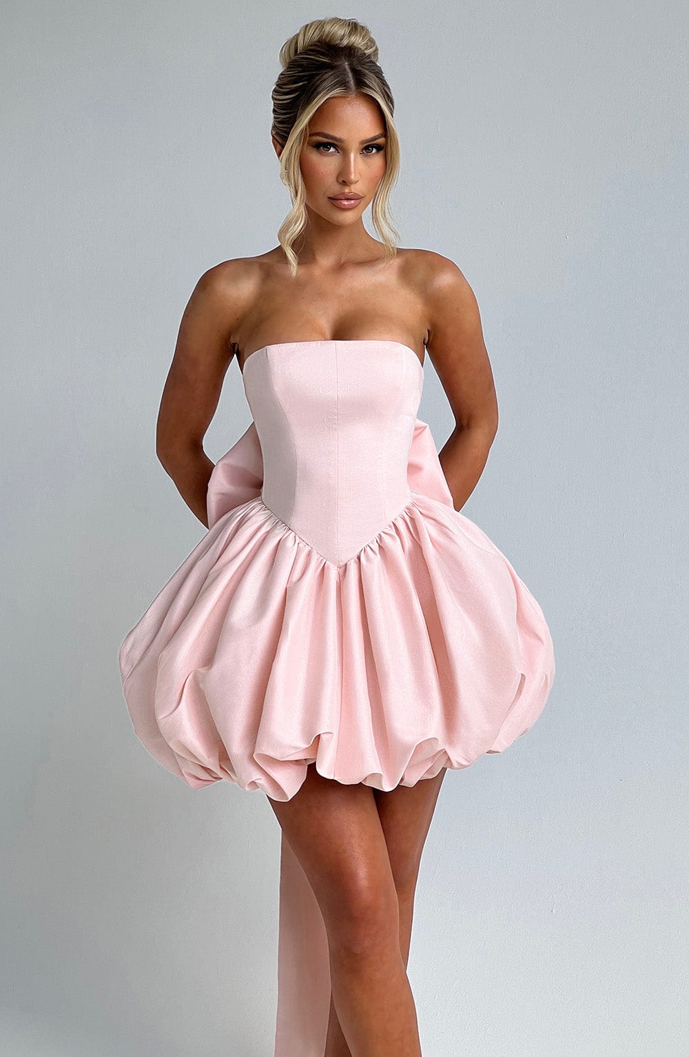 Puff Ball Mini Dress | Strapless Dress | Women | Polyester Blend | Steven & Levon