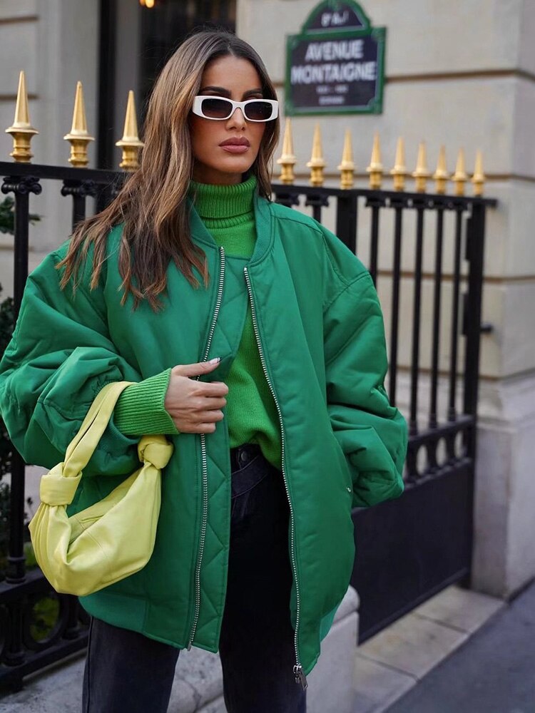 Oversized Bomber Jacket | Women | Zip-Up Casual Outerwear | Relaxed Fit | Steven & Levon