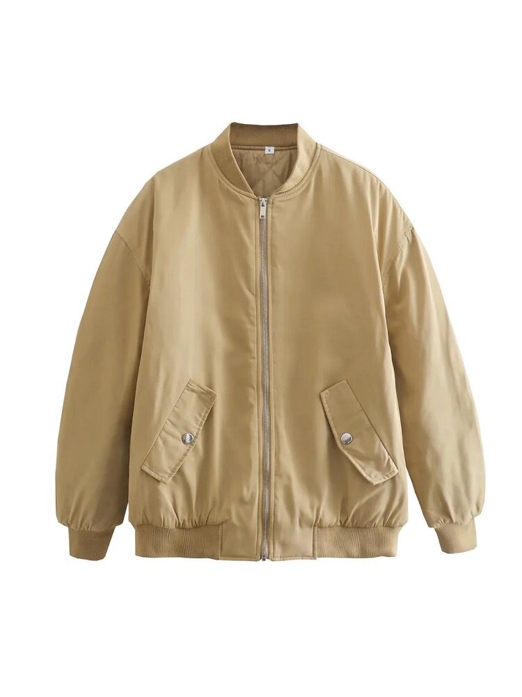 Oversized Bomber Jacket | Women | Zip-Up Casual Outerwear | Relaxed Fit | Steven & Levon