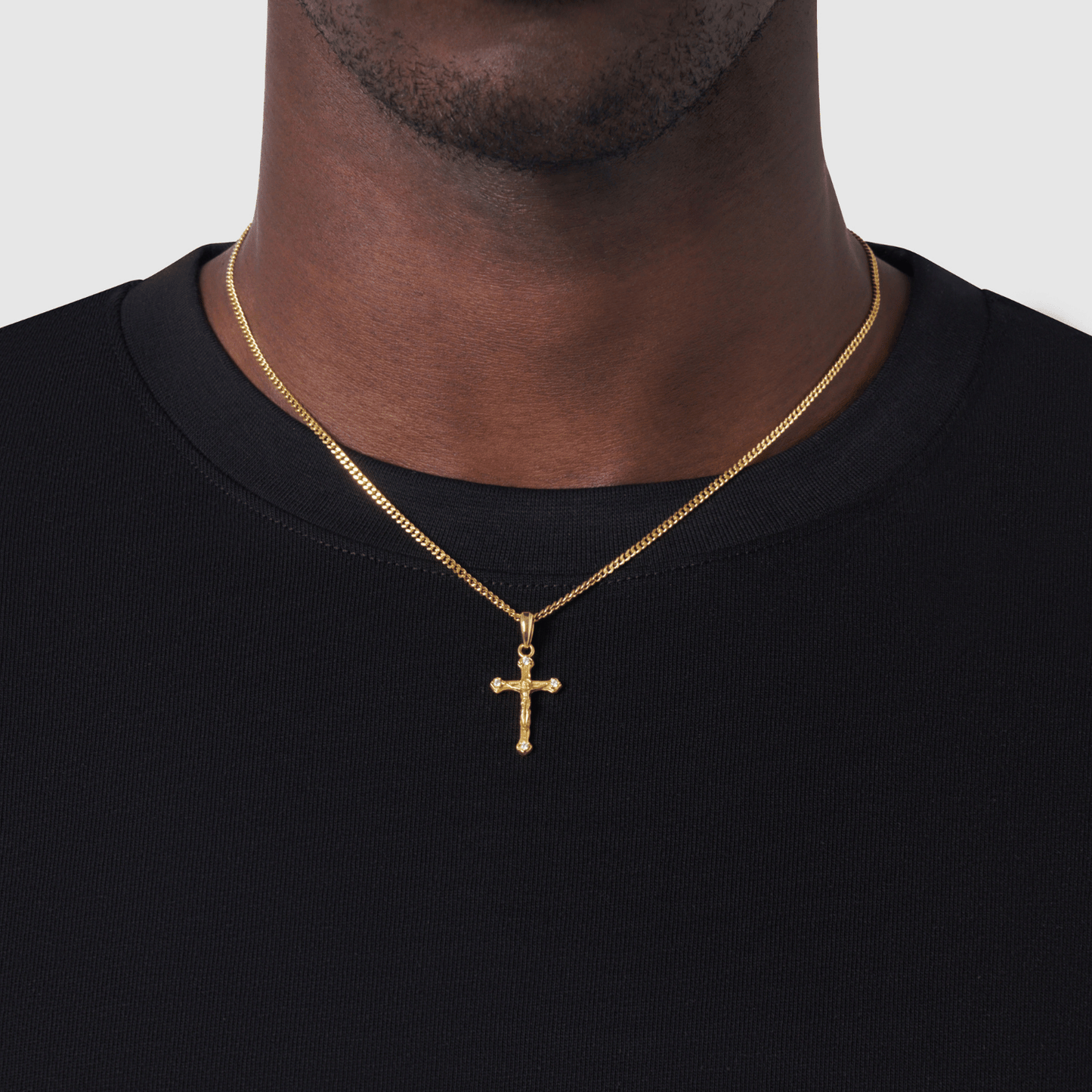 Melted Crucifix Pendant | Men | 18ct Gold Sterling Silver | Religious Design | Statement Necklace | Steven & Levon