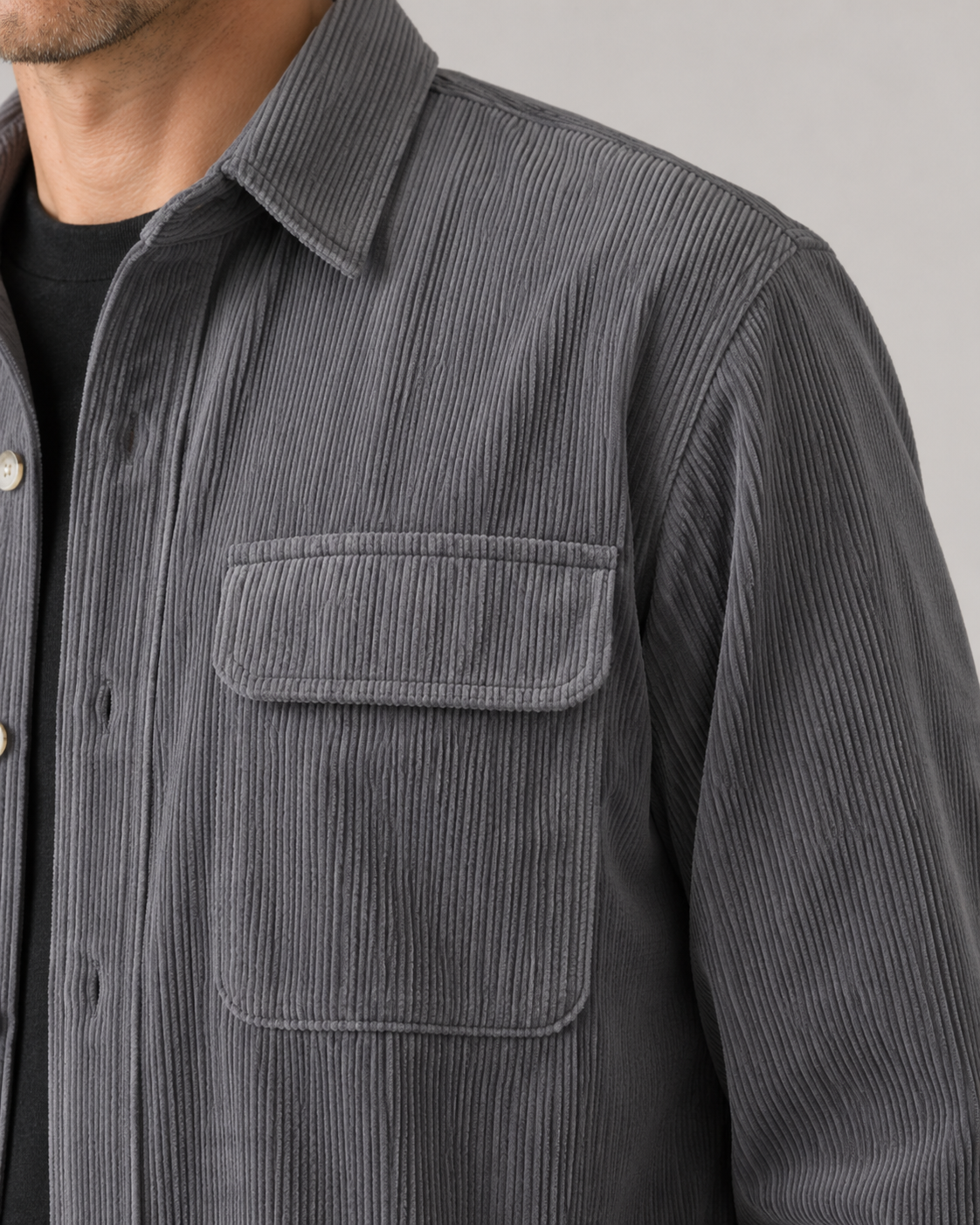 Men's Corduroy Shirt Jacket | Cotton Overshirt | Button Up | Casual Layering | Steven & Levon