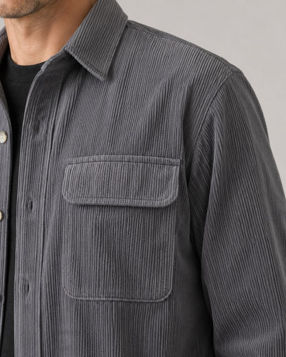 Men's Corduroy Shirt Jacket | Cotton Overshirt | Button Up | Casual Layering | Steven & Levon