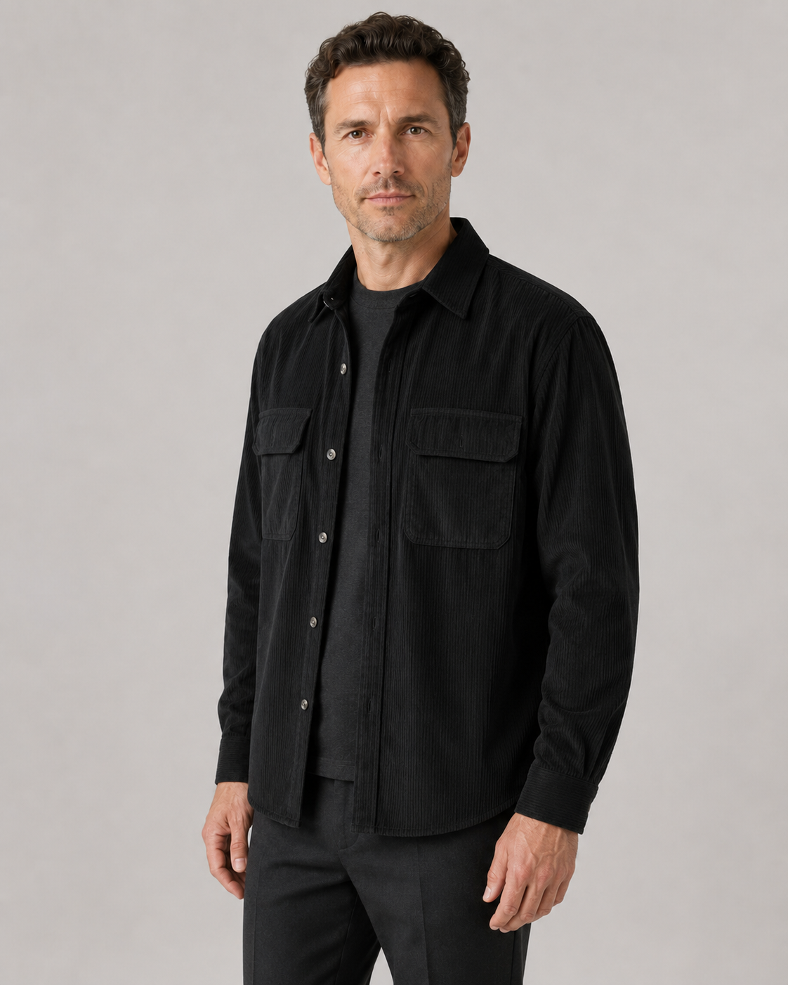 Men's Corduroy Shirt Jacket | Cotton Overshirt | Button Up | Casual Layering | Steven & Levon