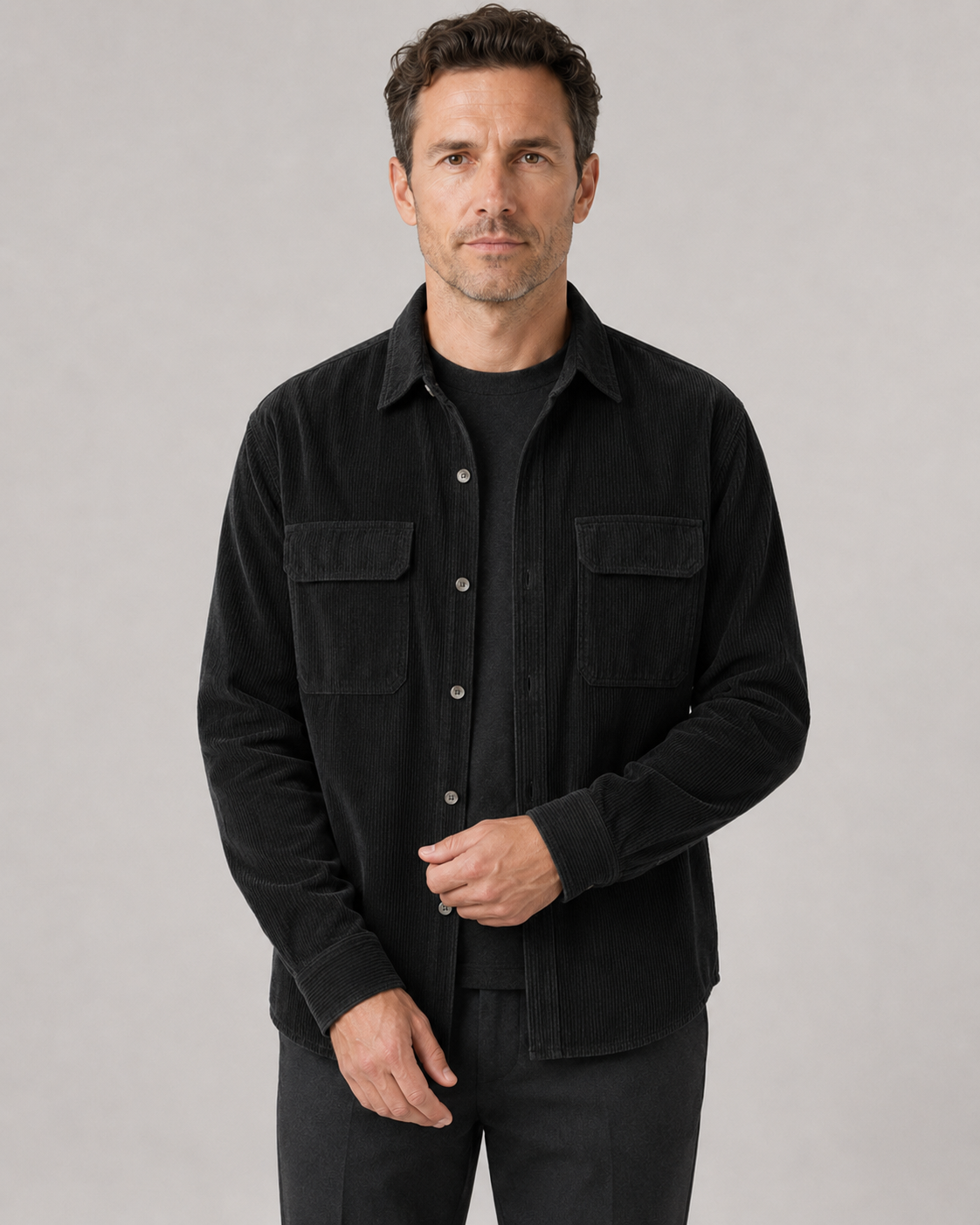 Men's Corduroy Shirt Jacket | Cotton Overshirt | Button Up | Casual Layering | Steven & Levon