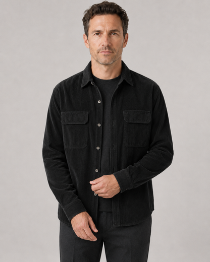 Men's Corduroy Shirt Jacket | Cotton Overshirt | Button Up | Casual Layering | Steven & Levon