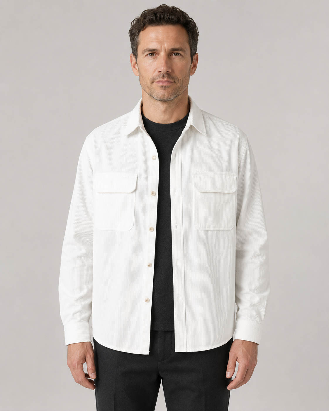 Men's Corduroy Shirt Jacket | Cotton Overshirt | Button Up | Casual Layering | Steven & Levon