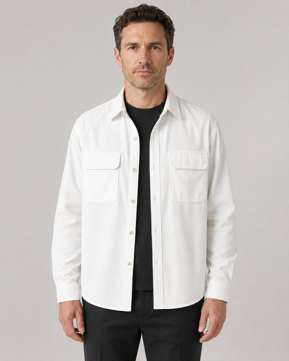 Men's Corduroy Shirt Jacket | Cotton Overshirt | Button Up | Casual Layering | Steven & Levon