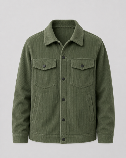 Men's Corduroy Overshirt Jacket | Cotton Shirt Jacket | Chest Pockets | Casual Layer | Steven & Levon