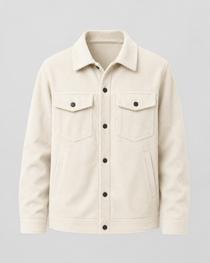 Men's Corduroy Overshirt Jacket | Cotton Shirt Jacket | Chest Pockets | Casual Layer | Steven & Levon