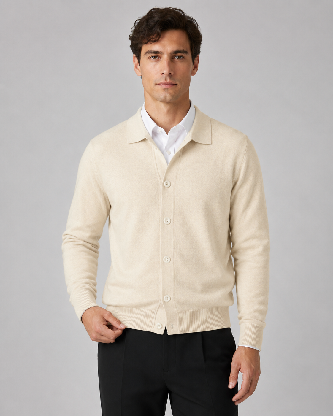 Men's Knit Cardigan | Button Front | Classic Fit | Soft Knit | Smart Casual Layer | Steven & Levon